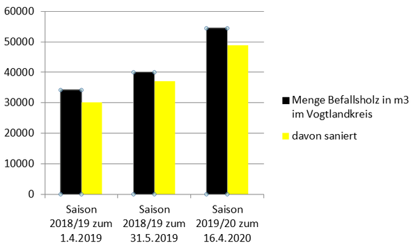Bild vergr&ouml;&szlig;ern: Diese Grafik zeigt das Befallsholz wegen Borkenk&auml;fer