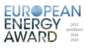 Das Bild zeigt das Logo f&uuml;r die Auszeichnung zum European Energy Award des Vogtlandkreises in den Jahren 2012, 2016 und 2020.