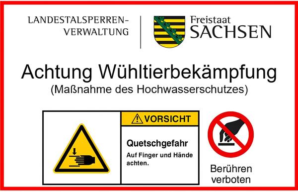 Bild vergr&ouml;&szlig;ern: Infoschild W�hltierbek�mpfung