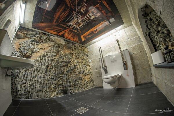 Bild vergr&ouml;&szlig;ern: Das Bild zeigt die Behindertentoilette im  Alaunbergwerk Ewiges Leben Plauen.